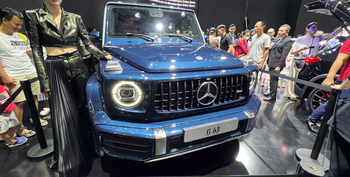 Cận cảnh Mercedes-AMG G63 màu độc xuất hiện tại VMS 2022