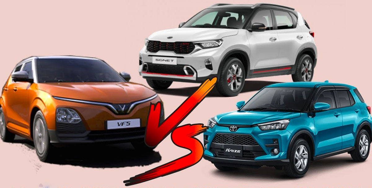 So sánh VinFast VF5 và bộ đôi KIA Sonet, Toyota Raize: Cơ hội nào cho mẫu xe Việt?